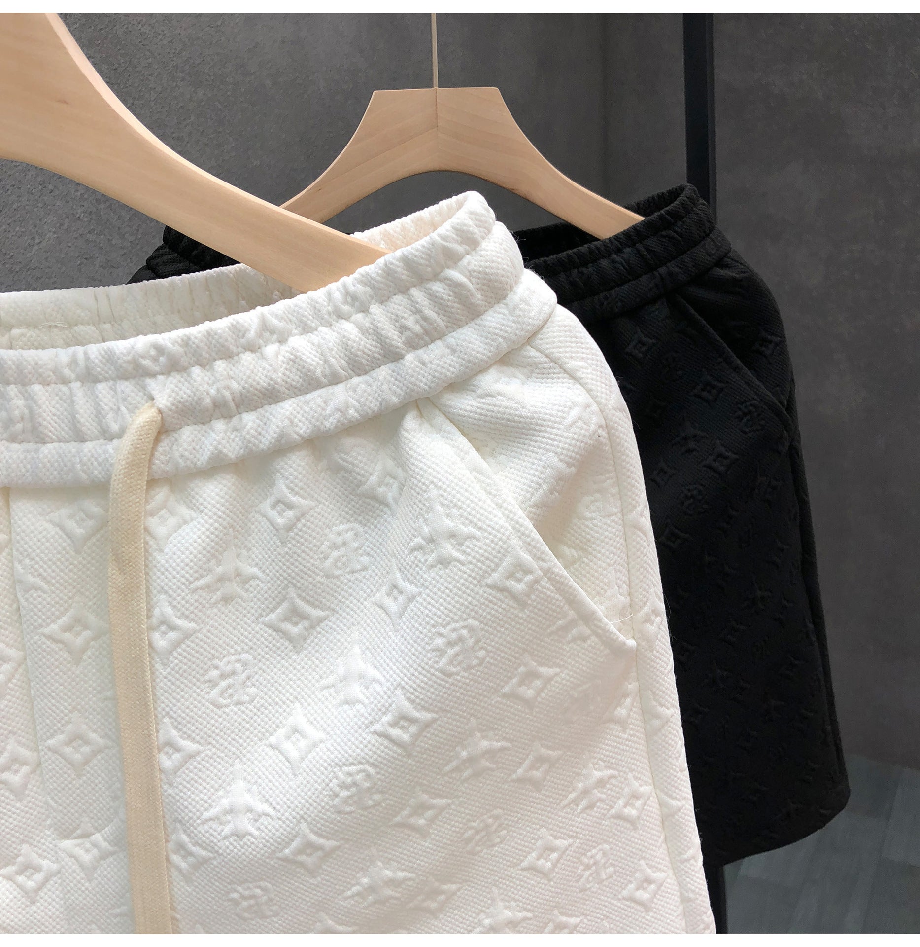 Men's White Jacquard Shorts – Casual Summer Shorts