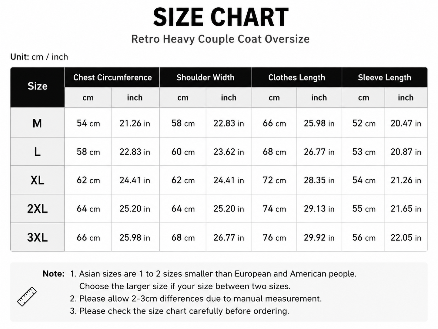 Retro Heavy Couple Coat Oversize Inner Clothes