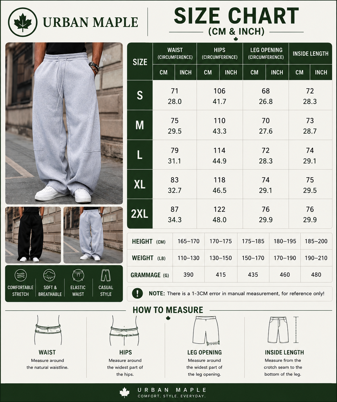 Men's Sweatpants – Loose Fit Straight Leg Casual Pants