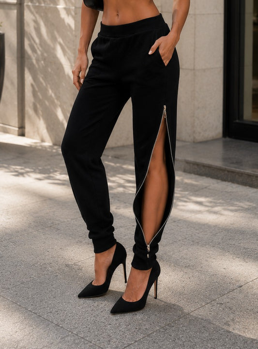 Zipper pants for women's