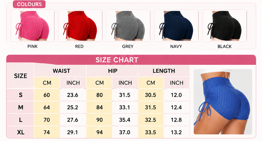 Shorts Textured Butt Lift Gym Workout Slim Jogging Fitness Yoga Leggings Shorts
