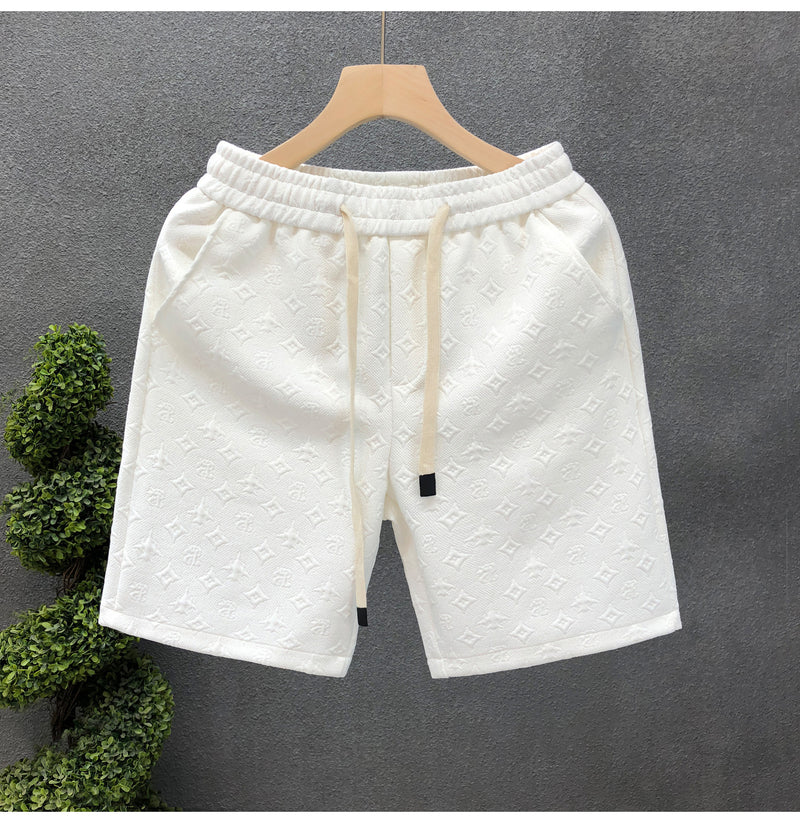 Men's White Jacquard Shorts – Casual Summer Shorts