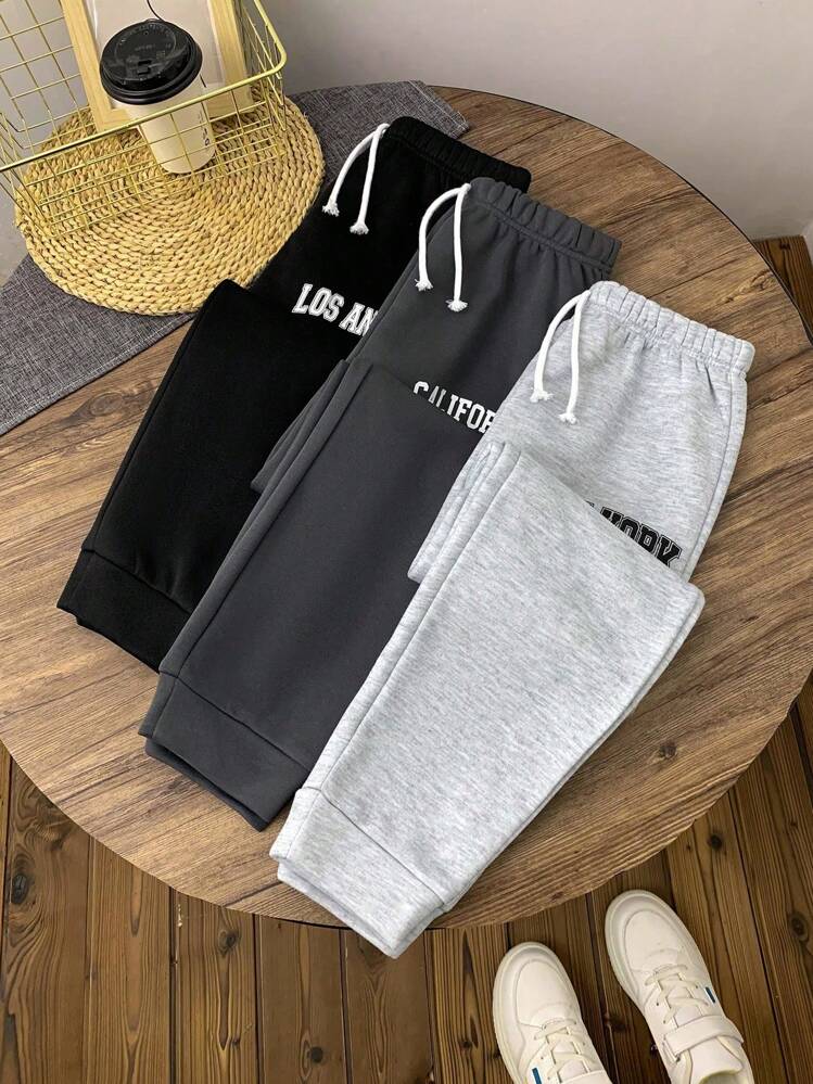 Women's and men's los angeles Thermal Sweatpants, black, grey and White Winter Athleisure Lounge Fleece Jogger Pants,