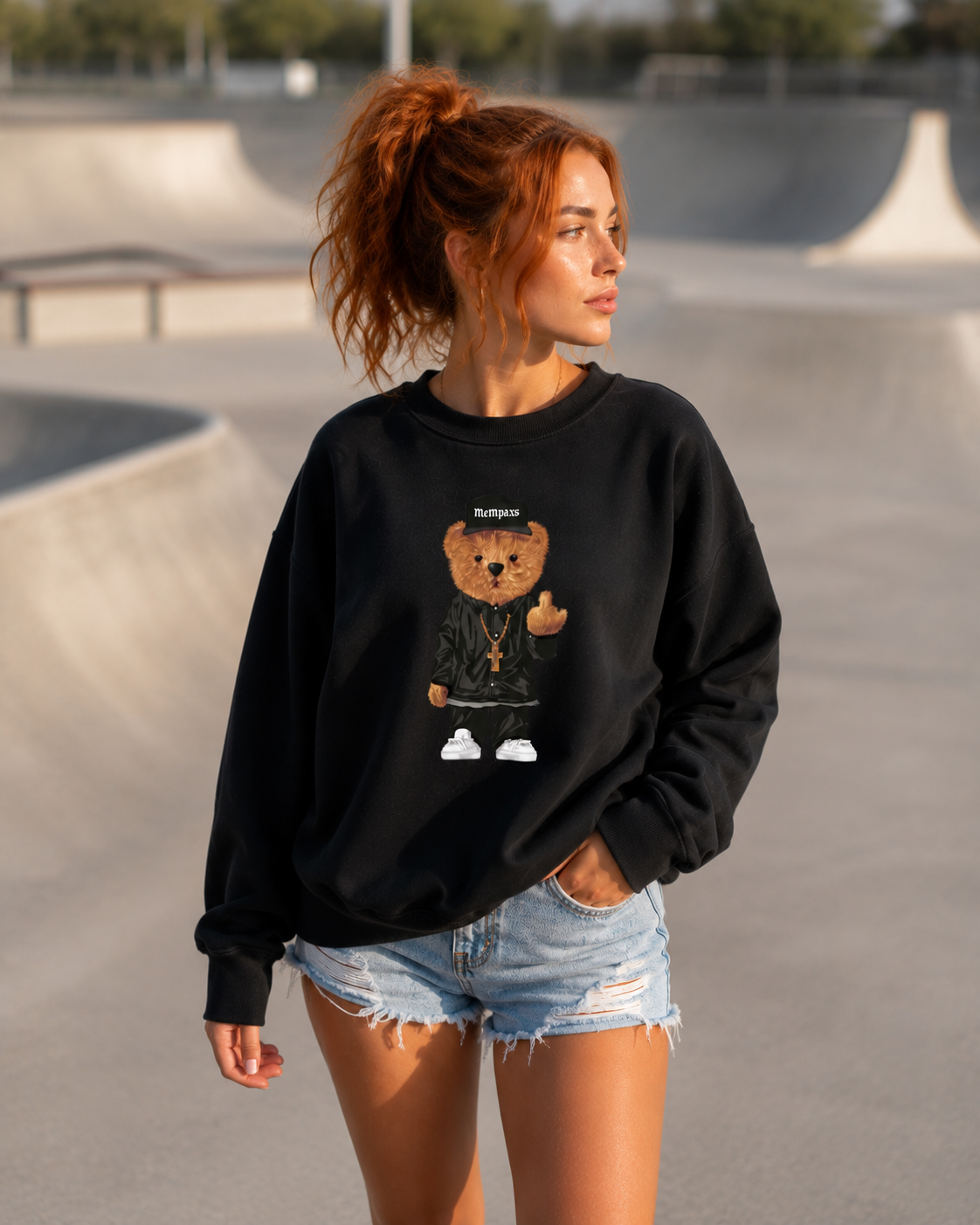 Bear Top Loose Sports Casual Men's & Women's Top