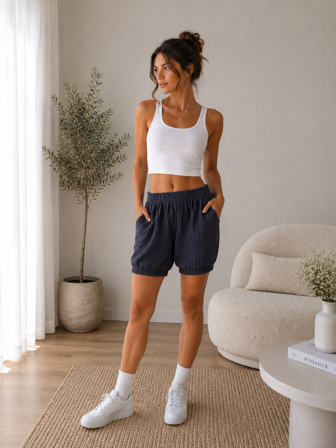 Cotton linen harem pants