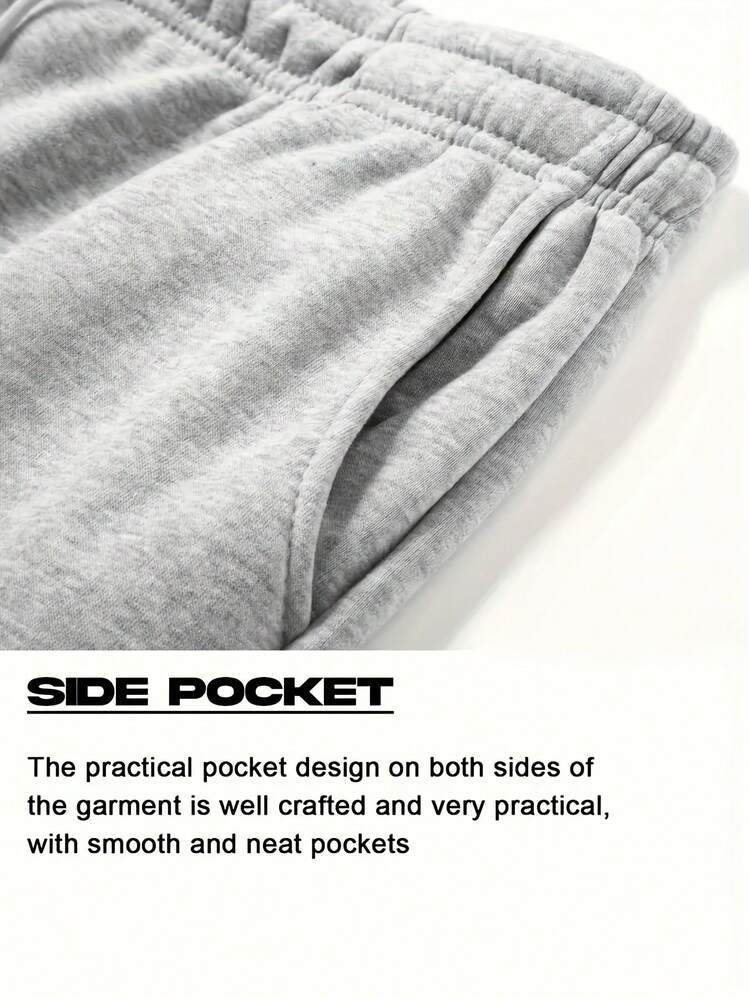 Men's Casual Printed Drawstring Sports Pants, 100% Polyester Knit Fabric, los angeles