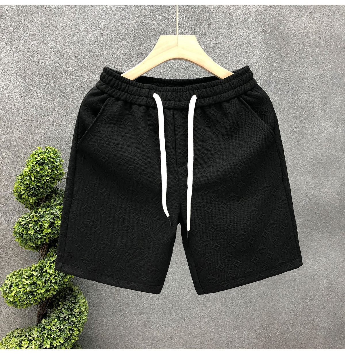 Men's White Jacquard Shorts – Casual Summer Shorts