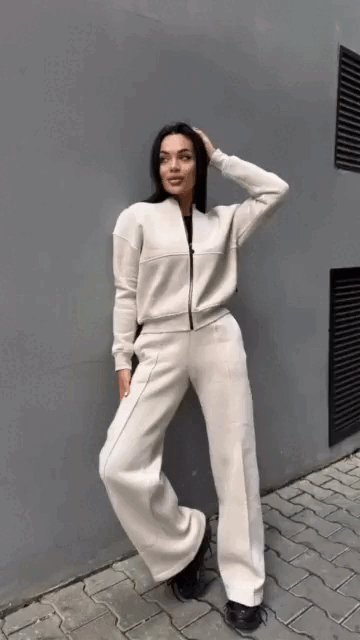 Women's European And American Leisure Cardigan Pants Two-piece Set