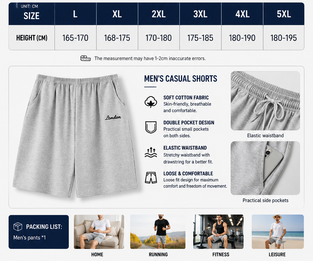 Summer Men's Loose Short Chic Personality Pants