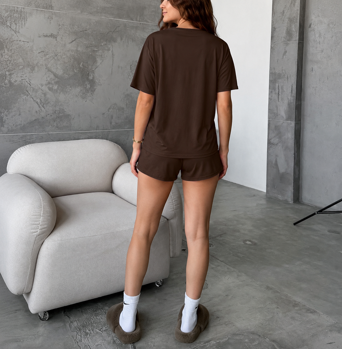 Women’s 2-Piece Pajama Set – Short Sleeve & Shorts | Knitted & Emerized